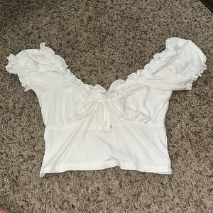 forever 21 puffy sleeve white top